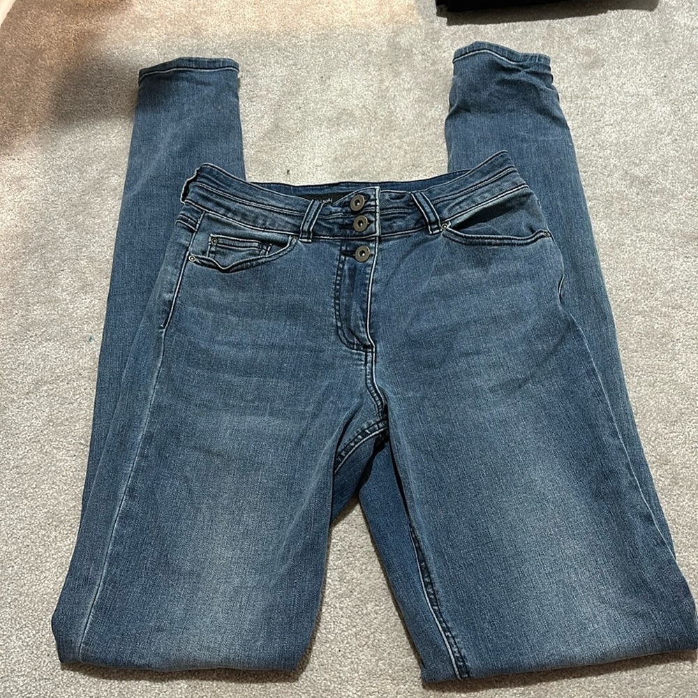 Long Tall Sally size 4 light blue denim jeans, 38 inseam